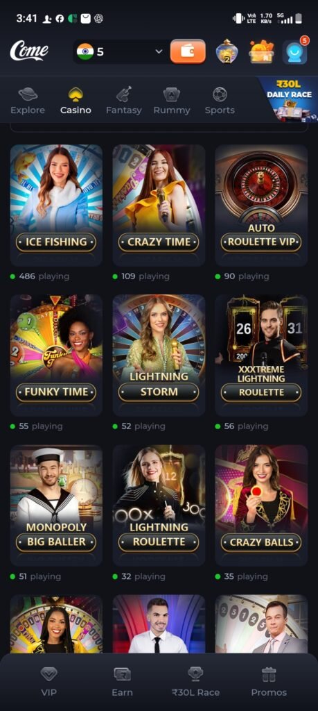 Ice fishing game live casino
